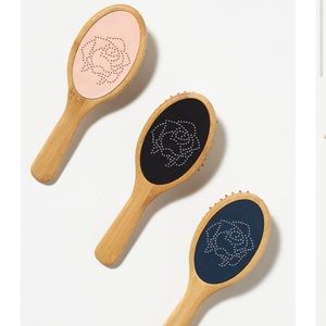 Understated Leather Rose Studded Hair Brush